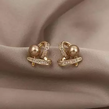 Женские элегантные маленькие серьги-гвоздики с имитацией жемчуга в форме сердца, модные серьги с цирконом, вечерние свадебные украшения для девочек ZH