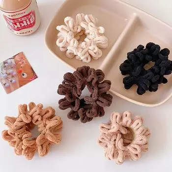 Женские элегантные однотонные плюшевые мягкие эластичные ленты для волос, резинка для волос с хвостиком, резинка для волос, модные аксессуары для волос