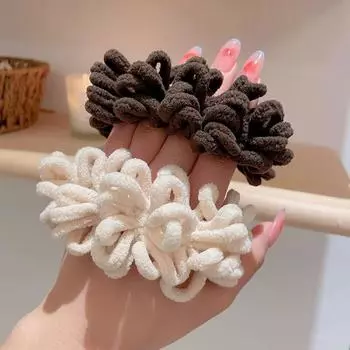 Женские элегантные однотонные плюшевые мягкие эластичные ленты для волос, резинка для волос с хвостиком, резинка для волос, модные аксессуары для волос