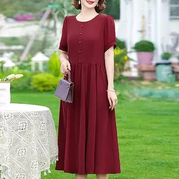 Женские элегантные платья, летнее повседневное винтажное платье с коротким рукавом, женская одежда XL чёрный