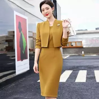 Женские элегантные рабочие комплекты блейзер однотонные платья комплекты весенняя офисная верхняя одежда наряды XXXXXL чёрный