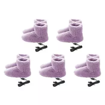 Женские электрические грелки для ног с подогревом, плюшевые зимние теплые ботинки с USB-подогревом (35-39)