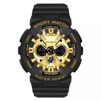 Женские электронные часы для школьников средней школы, спортивные двойные часы, наручные часы для темперамента золотой/белый