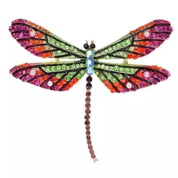 Женские эмалированные броши-стрекозы со стразами, красочная булавка с насекомыми, 2 цвета, новый дизайн 2023
