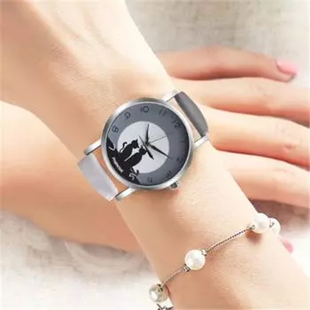 Женские аналоговые кварцевые часы с милым котом из искусственной кожи, женские повседневные наручные часы для девочек коричневый