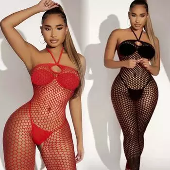 Женские эротические сетчатые ажурные прозрачные колготки нижнее белье женские сексуальные сетчатые перспективные чулки для всего тела женский комбинезон костюм XXS
