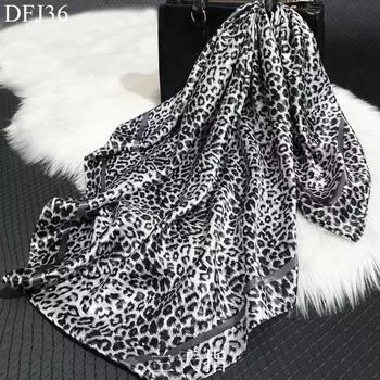 Женские атласные квадратные шелковые шарфы и платки для волос, 90*90 см DFJ41-3