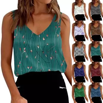 Женские атласные майки с V-образным вырезом, повседневные майки без рукавов, летние базовые майки L синий