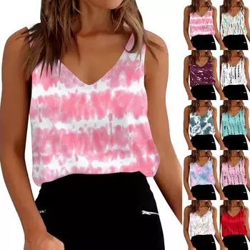 Женские атласные майки с V-образным вырезом, повседневные майки без рукавов, летние базовые майки с градиентом L чёрный