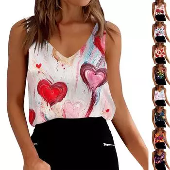 Женские атласные майки с V-образным вырезом, повседневные майки без рукавов, летние базовые майки S розовый