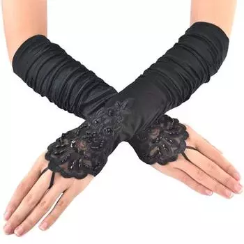 Женские атласные перчатки 20-х годов, формальный свадебный банкет, вечеринка, свадьба, опера, красочные варежки