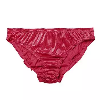 Женские атласные трусики, удобные эластичные трусы из молочного шелка с низкой талией XL