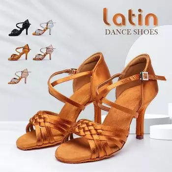 Женские атласные туфли на высоком каблуке для танцев латиноамериканские танго вальс современные нескользящие танцевальные туфли для помещений меховая подошва каблук 8 см 34 шампанского