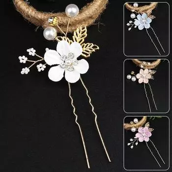 Женские аксессуары для волос Украшения для волос Жемчуг Стразы Свадебные цветы Для женщин Аксессуары Золотой цвет Свадебный головной убор Ювелирные изделия