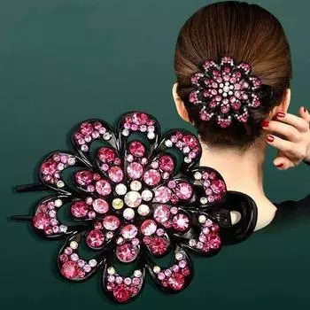 Женские аксессуары для волос в корейском стиле, заколки-уточки, головные уборы, спиральные заколки со стразами, элегантная заколка для волос, заколка-трезубец