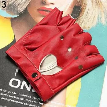 Женские байкерские варежки без пальцев для вождения в форме сердца, полые мотоциклетные перчатки в стиле панк чёрный