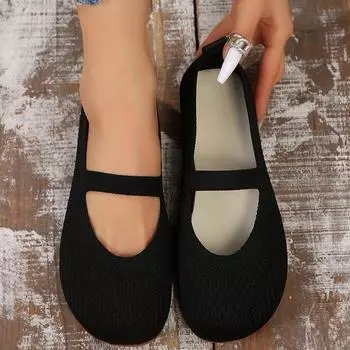 Женские балетки 2024 года, новые летние вязаные балетки для женщин, дышащие мягкие мокасины, женские легкие повседневные кроссовки без застежек 36 бежевый