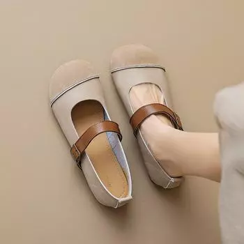 Женские туфли на плоской подошве 35 абрикосовый