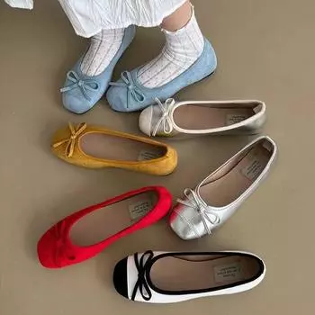 Женские балетки Bow Tie Cute Kawaii Shoes для женщин Slip on Casual Shoes 35 красный