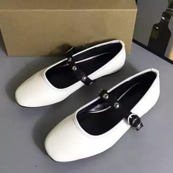 Женские балетки из искусственной кожи, осенний шик, заклепки, ремешок, пряжка, одинарные туфли, женские мягкие дизайнерские туфли Мэри Джейн 36