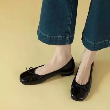 Женские балетки из лакированной кожи, балетки, туфли-лодочки с завязками-бабочками, туфли на низком каблуке, туфли без застежек, женские черные лоферы, весенне-осенняя обувь 35 вино красного