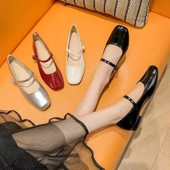 Женские балетки Мэри Джейн, женские балетки с круглым носком, глянцевые кожаные балетки, женские танцевальные балетки для вечеринок, балов, свадебных туфель 35