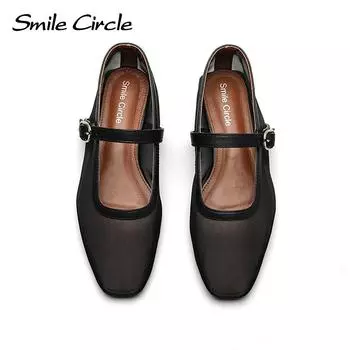 Женские балетки Mary Jane с сеткой 36 чёрный