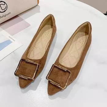 Женские балетки на плоской подошве, повседневная обувь, элегантные женские кроссовки на низком каблуке босиком, удобные кроссовки с острым носком, скидка 35