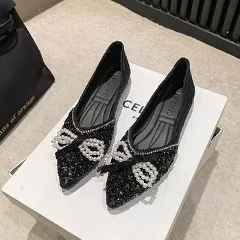 Женские балетки на плоской подошве, удобные нескользящие женские мокасины, модные туфли на плоской подошве, элегантные женские туфли с бантом, туфли для мам 35 бежевый