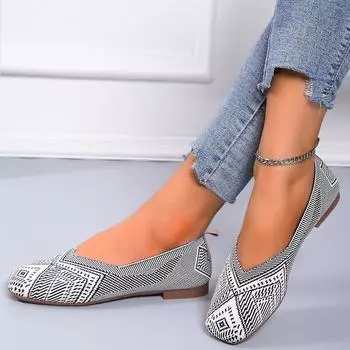 Женские балетки на плоской подошве, вязанные мокасины в полоску, женские топсайдеры с круглым носком, удобные балетки, женская повседневная обувь на мягкой подошве 42 красный