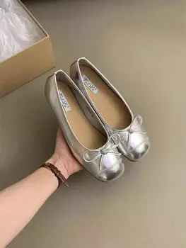 Женские балетки с бантом, весенняя женская обувь, лоферы с круглым носком, дизайнерская обувь, новая модная повседневная обувь на мягкой подошве 35