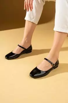 Женские балетки с круглым носком и балетками 001-3939-24 Лакированная кожа