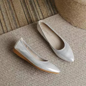 Женские балетки с круглым носком, расшитые блестками, повседневные мокасины на плоской подошве, модные легкие мокасины без застежек, большие размеры 31-45, прогулочная обувь 37