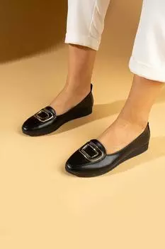 Женские балетки с металлической пряжкой и удобной подошвой 001-131-24