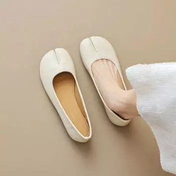 Женские балетки с раздвоенным носком 35 абрикосовый