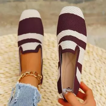 Женские балетки сетчатые дышащие кроссовки женские дышащие легкие туфли без застежек на плоской подошве повседневные туфли женские мокасины женские носки туфли в стиле Лолита 36 чёрный