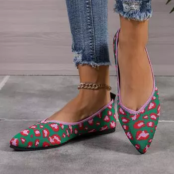 Женские балетки Удобная повседневная нарядная обувь Острый носок Офисная обувь для женщин Нескользящая легкая прогулочная обувь Вязаная обувь 36