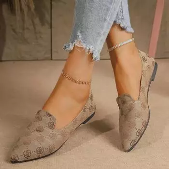 Женские балетки весна осень новые балетки на плоской подошве женские дышащие спортивные туфли женские остроносые мокасины без застежек Zapatos De Mujer 35 белый