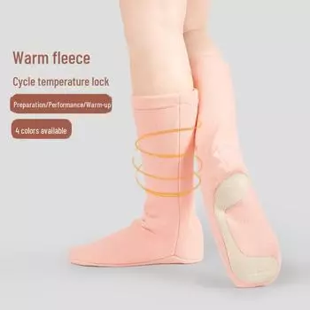 Женские балетные ботинки для разминки с бархатной подкладкой - Зимняя танцевальная обувь с мягкой подошвой Size 38-39 темно серый