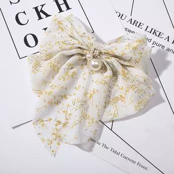 Женские бантики для волос Модные заколки для волос Шифоновые ленты Заколки-невидимки Пружинные заколки для хвостика Жемчуг Женщины Девушки Заколки для волос Завязка