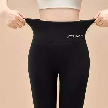 Женские бархатные леггинсы с высокой талией - Теплый кашемир, плотный, осенне-зимний базовый слой S