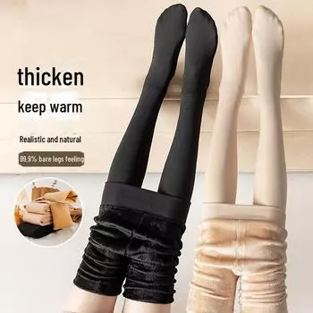 Женские бархатные утолщенные чулки телесного цвета с голыми ногами для осени и зимы Basic 2030-40g No Velvet