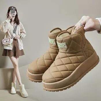 Женские бархатные высокие зимние сапоги, теплая повседневная обувь в корейском стиле на зиму 2024 года (MX7807) 37 чёрный