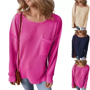 Женские базовые футболки с длинными рукавами и изогнутым подолом, летние топы, облегающие футболки, одежда M чёрный