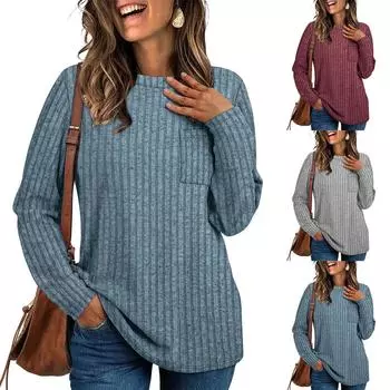 Женские базовые футболки с длинными рукавами и изогнутым подолом, летние топы, облегающие футболки, одежда L коричневый