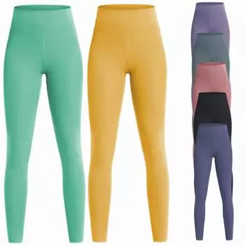 Женские базовые леггинсы для йоги, брюки с высокой талией, подтягивающие бедра колготки для бега, тренировок в тренажерном зале, фитнеса, спортивные брюки, быстросохнущие S чёрный