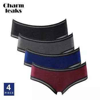 Женские базовые трусики Charmleaks, наборы из 4 хлопковых трусов, мягкие женские дышащие трусы с вырезами S