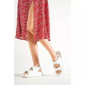 Женские белые кожаные сандалии из натуральной кожи. Удобные повседневные качественные легкие сандалии в стиле casual.