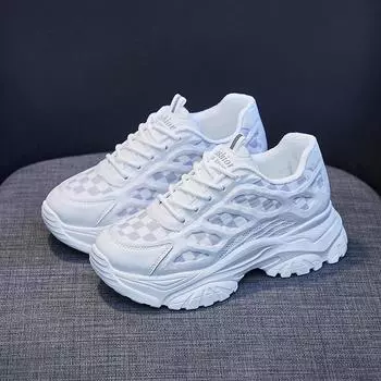 Женские белые кроссовки 2022, весенняя новая модная повседневная спортивная обувь для бега, женская обувь на теннисной платформе на платформе 35 белый
