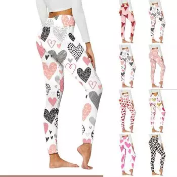 Женские белые линии любви с принтами, эластичные леггинсы для йоги, фитнес-бег, тренажерный зал, спортивные активные брюки XS бежевый